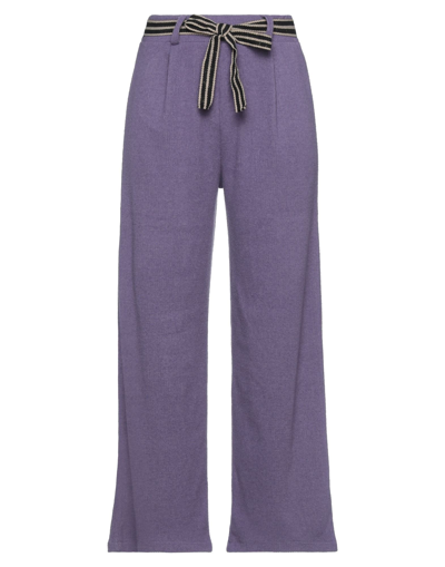 Shop Ebarrito Woman Pants Purple Size Onesize Polyester, Viscose, Elastane