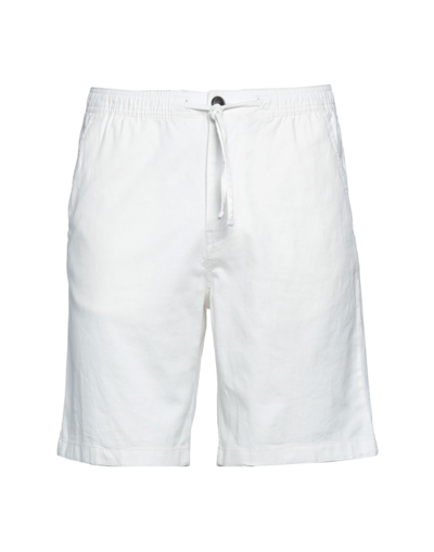 Shop Selected Homme Man Shorts & Bermuda Shorts White Size Xxl Organic Cotton, Cotton, Linen, Elastane