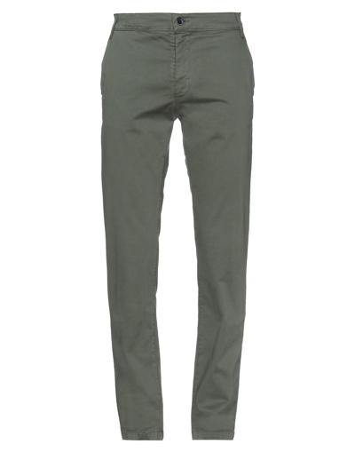 Shop Adriano Langella Man Pants Military Green Size 30 Cotton, Elastane