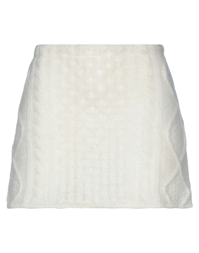 Shop Laneus Woman Mini Skirt Ivory Size 4 Mohair Wool, Polyamide, Merino Wool In White