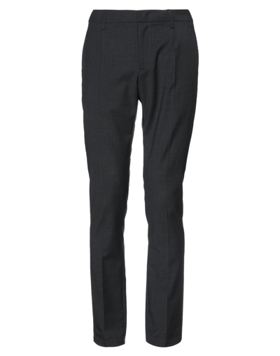 Shop Dondup Man Pants Steel Grey Size 30 Polyester, Virgin Wool, Elastane