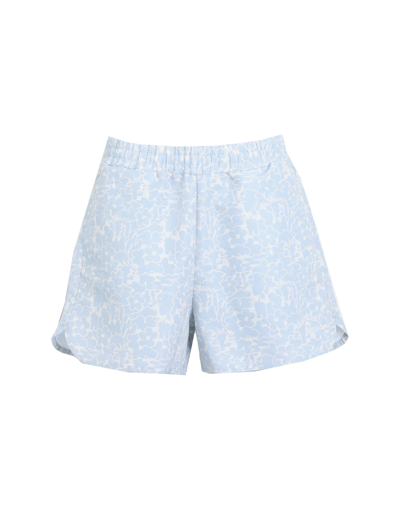 Shop Puma Classics Summer Resort Aop Twill Shorts Woman Shorts & Bermuda Shorts Sky Blue Size M Polyester