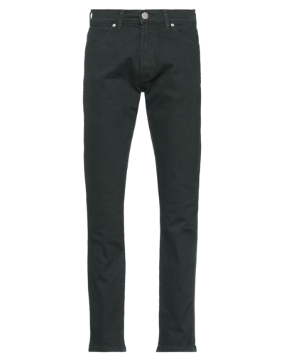 Shop Wrangler Man Denim Pants Dark Green Size 28w-32l Cotton, Elastane