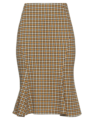 Shop Marni Woman Midi Skirt Ocher Size 10 Viscose, Polyamide, Elastane In Yellow