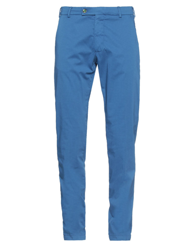 Shop Berwich Man Pants Blue Size 38 Cotton, Elastane