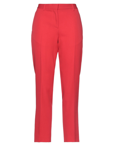 Shop Burberry Woman Pants Red Size 6 Virgin Wool