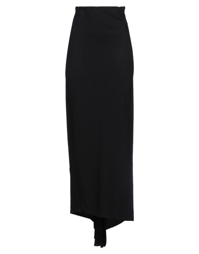Shop Ann Demeulemeester Woman Maxi Skirt Black Size 6 Virgin Wool, Silk