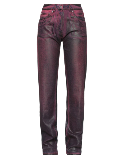 Shop Msgm Woman Jeans Garnet Size 0 Cotton In Red