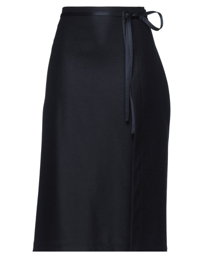 Shop Jil Sander Woman Midi Skirt Midnight Blue Size 2 Wool, Polyester