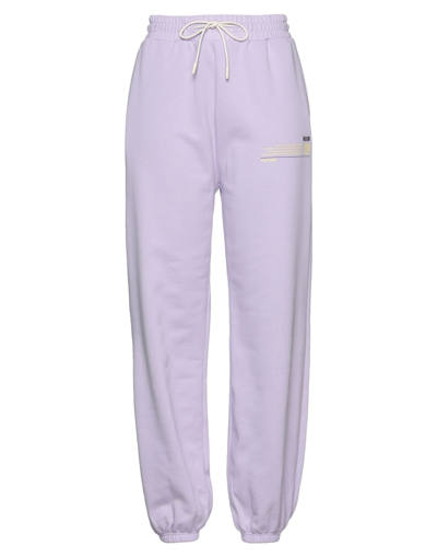 Shop Msgm Woman Pants Lilac Size Xs Cotton In Purple