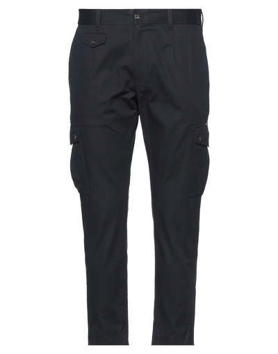 Shop Dolce & Gabbana Man Pants Midnight Blue Size 38 Cotton, Elastane In Dark Blue
