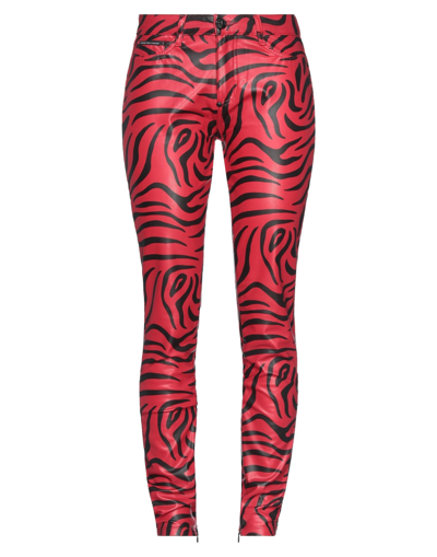 Shop Philipp Plein Woman Pants Red Size 26 Polyester, Pvc - Polyvinyl Chloride, Polyurethane