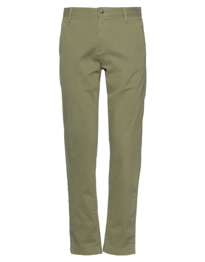 Shop Hermitage Man Pants Military Green Size 38 Cotton, Elastane