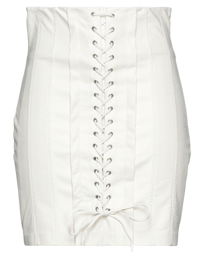 Shop Aniye By Woman Mini Skirt White Size 10 Viscose, Polyurethane