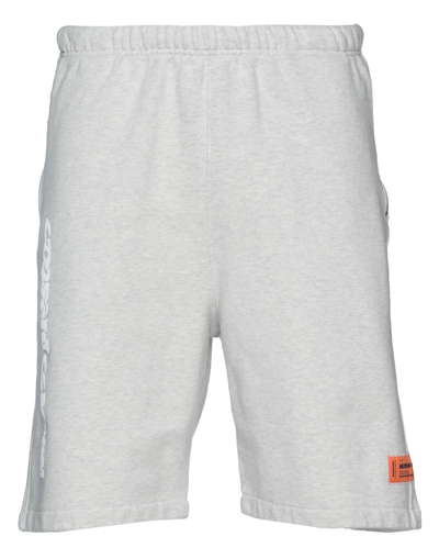 Shop Heron Preston Man Shorts & Bermuda Shorts Grey Size S Cotton