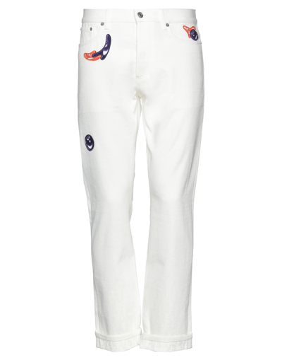 Dior Kennyscharf Patches Jeans Men In White