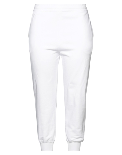 Shop Alexander Mcqueen Woman Pants White Size 6 Cotton, Elastane