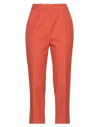 Shop Dondup Woman Pants Orange Size 4 Cotton, Linen, Elastane