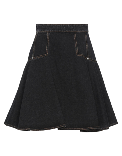 Shop Alexander Mcqueen Denim Skirts In Black