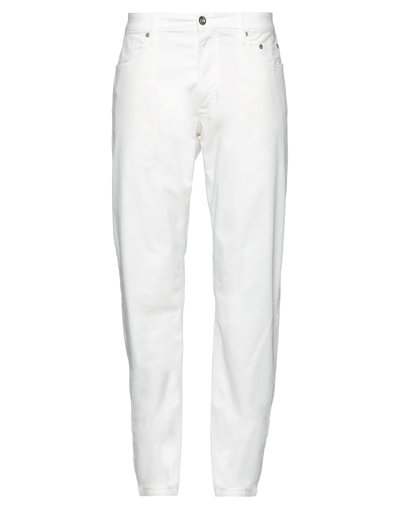 Shop Siviglia Man Pants Ivory Size 35 Cotton, Elastane In White