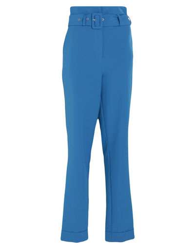 Shop Actualee Woman Pants Blue Size 8 Polyester, Elastane