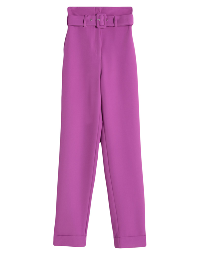 Shop Actualee Woman Pants Mauve Size 6 Polyester, Elastane In Purple