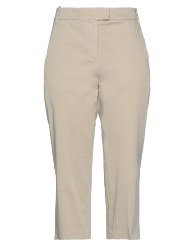 Shop Dondup Woman Cropped Pants Beige Size 12 Cotton, Elastane