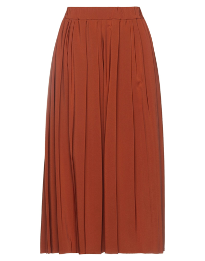 Shop Altea Woman Midi Skirt Brown Size 10 Polyester, Elastane