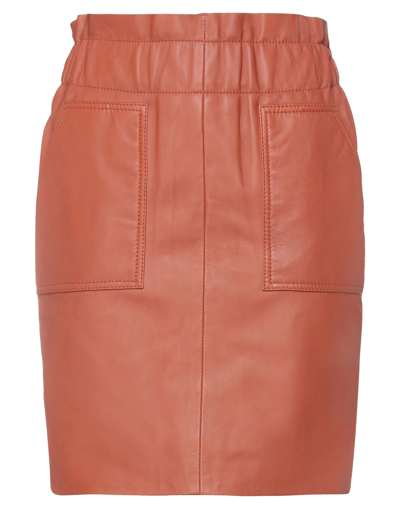 Shop Goosecraft Woman Mini Skirt Rust Size M Sheepskin In Red