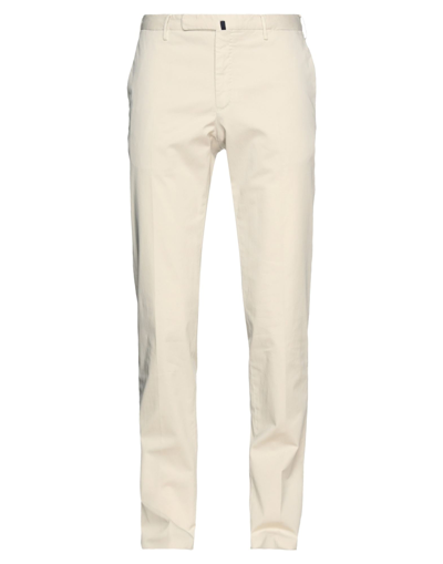 Shop Incotex Man Pants Ivory Size 40 Cotton, Elastane In White