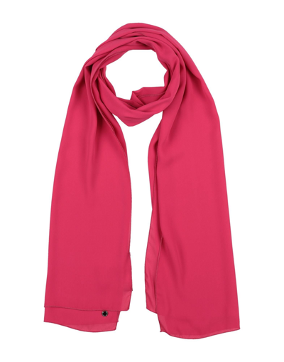 Shop Carla Montanarini Woman Scarf Fuchsia Size - Polyester In Pink
