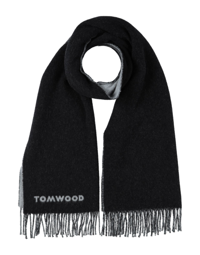 Shop Tom Wood Man Scarf Black Size - Wool, Polyamide