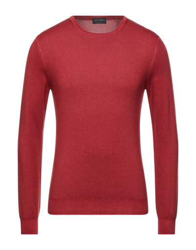 Shop Zanieri Sweaters In Brick Red