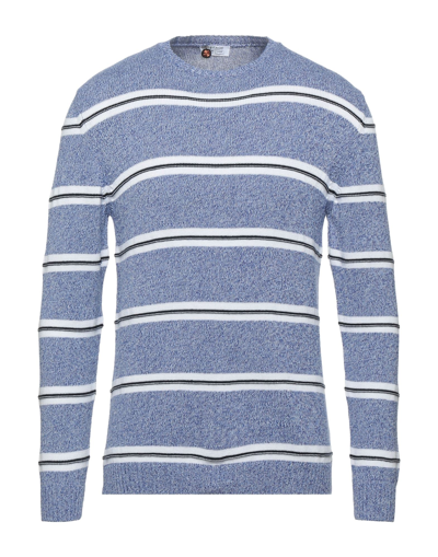 Shop Heritage Man Sweater Azure Size 40 Cotton In Blue