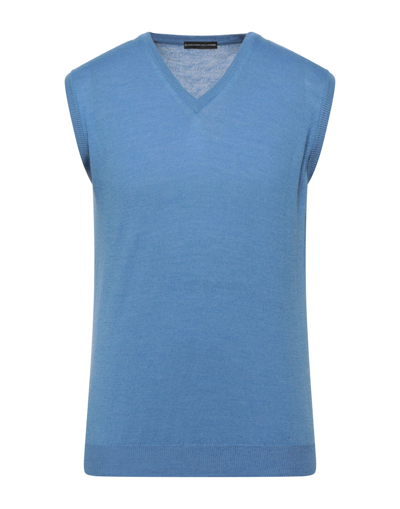 Shop Alessandro Dell'acqua Man Sweater Azure Size 3xl Wool, Nylon In Blue