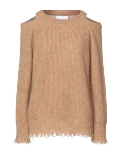 Shop Erika Cavallini Woman Sweater Camel Size S Alpaca Wool, Mohair Wool, Polyamide