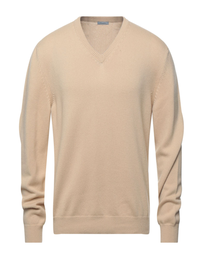 Shop Malo Man Sweater Sand Size 40 Cashmere In Beige