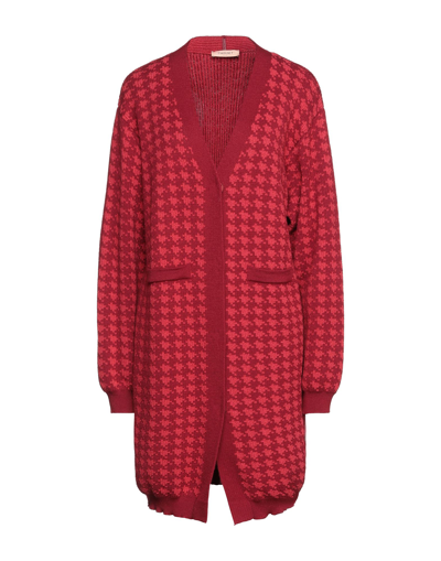 Shop Twinset Woman Cardigan Red Size Xs Cotton, Acrylic, Wool, Polyamide