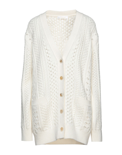 Shop Chloé Woman Cardigan White Size M Wool, Cashmere, Polyamide
