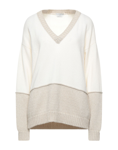 Shop Ballantyne Woman Sweater Ivory Size 8 Wool, Viscose, Cashmere, Polyamide, Polyester In White