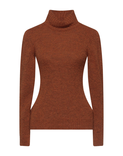 Shop Gabardine Woman Turtleneck Rust Size S Wool, Acrylic, Alpaca Wool, Viscose In Red