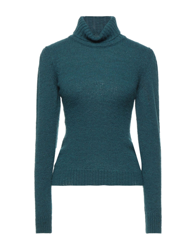 Shop Gabardine Woman Turtleneck Deep Jade Size S Wool, Acrylic, Alpaca Wool, Viscose In Green