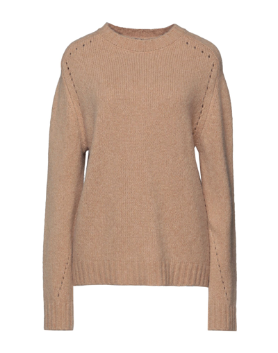 Shop Alessia Santi Woman Sweater Camel Size 4 Wool, Cashmere, Polyamide In Beige