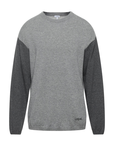 Shop Loewe Man Sweater Grey Size M Wool, Cashmere