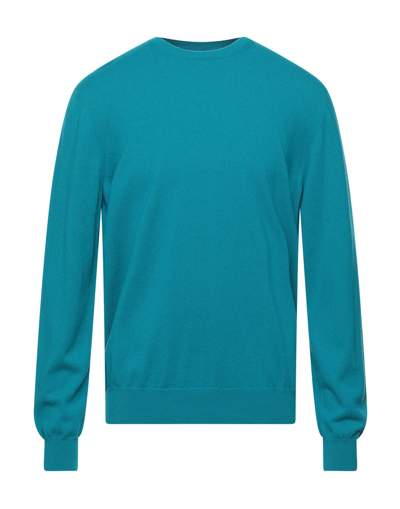 Shop Malo Man Sweater Turquoise Size 40 Cashmere In Blue