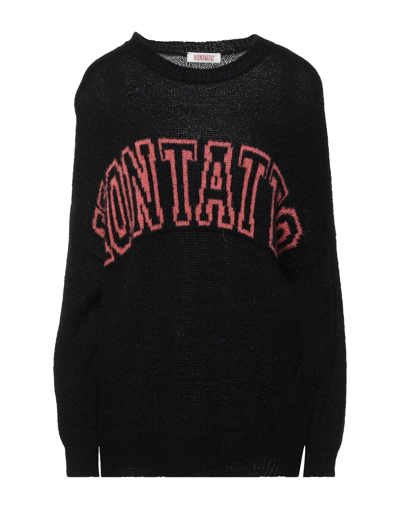 Shop Kontatto Woman Sweater Black Size Onesize Acrylic, Mohair Wool, Polyamide