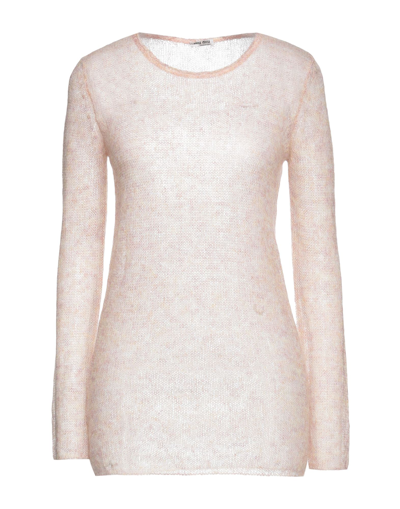 Shop Miu Miu Woman Sweater Light Pink Size 6 Mohair Wool, Polyamide, Wool