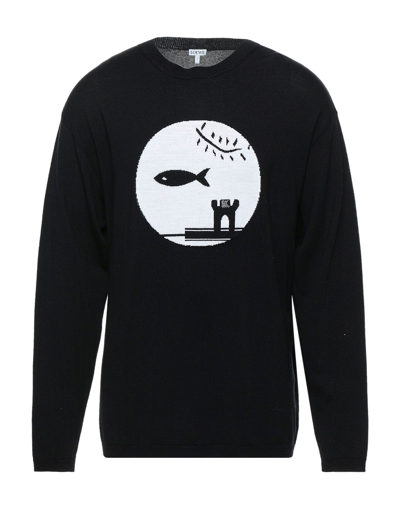 Shop Loewe Man Sweater Black Size Xl Wool, Acrylic