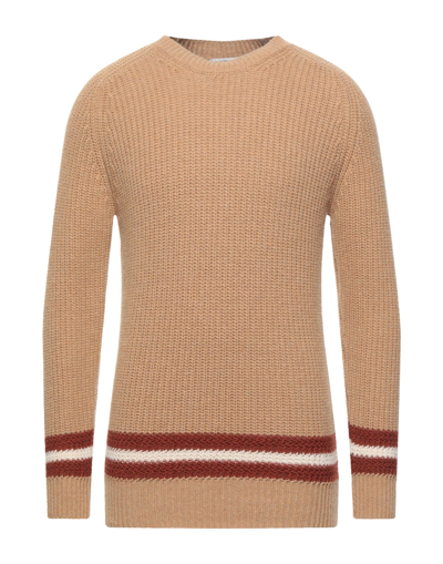 Shop Grey Daniele Alessandrini Man Sweater Camel Size 42 Wool, Polyamide In Beige