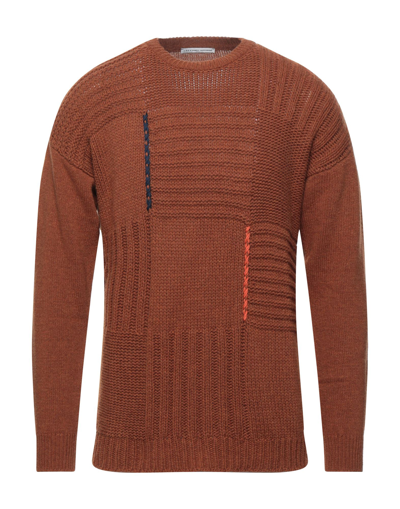 Shop Grey Daniele Alessandrini Man Sweater Tan Size 42 Wool, Polyamide In Brown